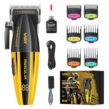 VGR 285 Fresh Fade Tondeuse à Cheveux Hommes Professionnel, 9000 RPM Tondeuse Pro Sans Fil pour Coupe de Cheveux Compacte Légère Polyvalente avec Indicateur LED, USB Rechargeable