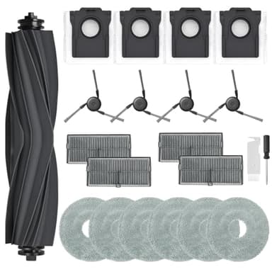 Cleptorize Accessoires pour Dreame L10s Ultra Gen 3/Mova P50 Pro Ultra/X40 Ultra/L40 Ultra/X40 Ultra Complete/X40 Master, 1 Brosse Principale, 4 Filtres, 4 Brosses Latérales, 4 Sacs, 6 Serpillières
