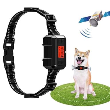 Collier en Cuir de citronnelle avec, ClôTure Anti Fugue Chien sans Fil GPS pour Extérieur, Collier Anti Fugue Chien sans Fil pour IPX7 Étanche, Système De Cloture éLectrique pour De La Nouvelle