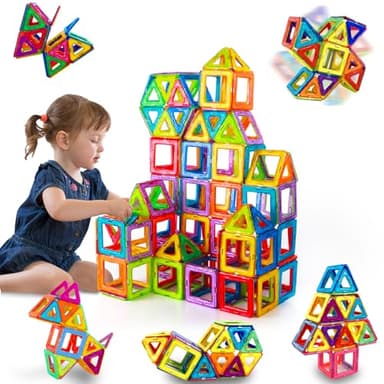 Construction Magnetique Enfant 38 Pièces Jeu Blocs de Construction Magnétiques Enfants Jouet Enfant 3 4 5 6 7 8 Ans Fille Garcon Jeux Cadeaux d'anniversaire de Noël pour 3 4 5 6 7 8 Ans Fille Garcon