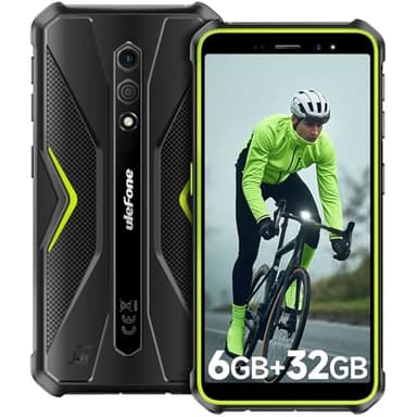 Ulefone Armor X12 Telephone Portable Incassable Android 13, 6Go+32Go ROM/256Go Extensible, Téléphone Étanche 5.45" HD+, 13MP+8MP Caméra, Smartphone Antichoc 4860mAh, 4G Dual SIM/NFC/GPS/IP69K-Vert