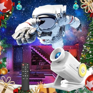 anysun Projecteur Galaxie 3D, 60 Thèmes Dynamiques Galaxie et Nébuleuse, Haut-Parleur Bluetooth, Télécommande, Veilleuse Aurora Plafond pour Chambre, Enfants, Adultes, Fêtes Décoration Maison (Blanc)