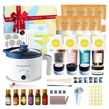 LINGQIAN Kit Fondoir cire Bougie Electrique, DIY Bougies Parfumées, Kit de fabrication de bougies pour toutes les étapes