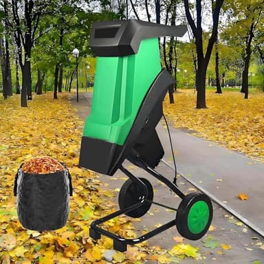 Déchiqueteuse Silencieuse 2400W Avec Sac Collecteur 50L, Broyeur De Jardin 40mm Avec Roues, Broyeur De Déchets Verts Et Feuilles Pour Compostage, Entretien Et Nettoyage Extérieur