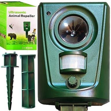 Retoo Répulsif Ultrasons pour Animaux, Appareil Étanche, Fréquence 16-60 kHz, Sécurisé pour Les Humains et Animaux, Efficace pour Jardins et Extérieurs