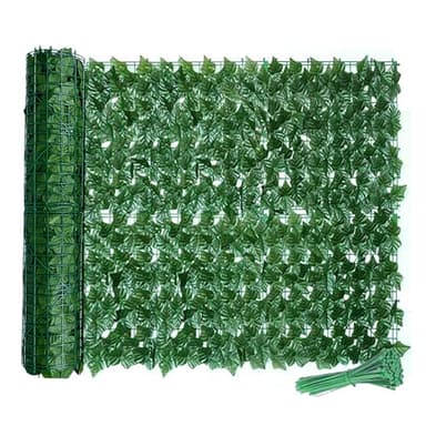 Wivico Haie Artificielle Faux Érable 3m x 1m,Clôture Décorative Anti-UV pour Jardin et Balcon,Feuillage Réaliste Rouleau Protège Privacy