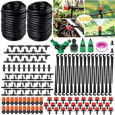 Système d'irrigation Jardin,149 Pcs Micro Irrigation Goutte à Goutte Kit Arrosage Automatique,Automatique Kit d'irrigation Goutte à Goutte,Jardin pour Plantes 30M 4/7Tuyau Goutte à Goutte