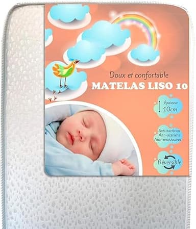 MICAMAMELLAMA Matelas bébé Doux et Confortable LISO 10 Plus (70x140)