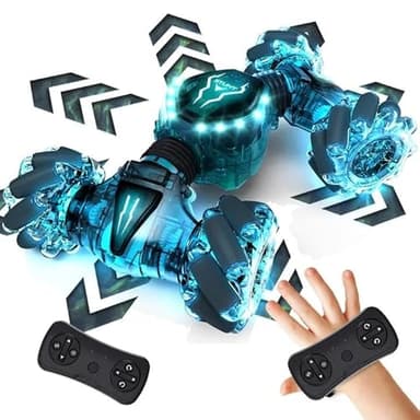 Tecnock 2025 Voiture Télécommandée avec Contrôle Gestuel 2.4GHz 4WD 360 ° Rotation RC Voiture Drift Car 3 Batterie Rechargeable Cascadeur pour Beaucoup de Terrains Cadeaux pour 4-10+ Garçons Filles