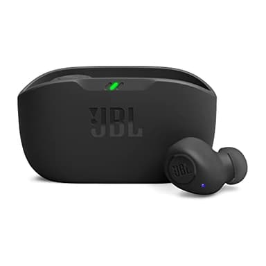 JBL Wave Buds Écouteurs Intra-Auriculaires sans Fil, Résistance à l'Eau IP54 et IPX2, Basses Puissantes et Batterie à Autonomie de 32 heures, en Noir
