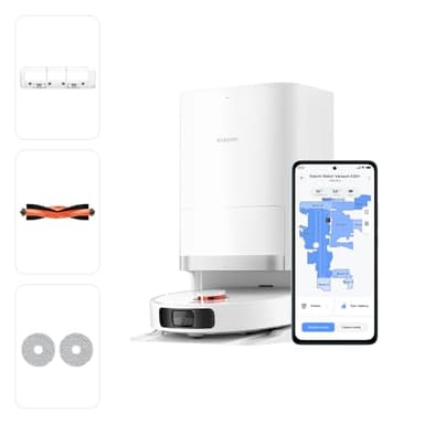 Xiaomi Robot Vacuum X20+, Station Tout-en-Un avec vidage, Lavage & séchage Auto, Aspiration 6000 Pa, évitement d’Obstacles S-Cross™, Navigation LDS, Commande vocale Via Mi Home.