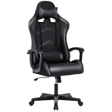 IntimaTe WM Heart Chaise Gaming Ergonomique, Fauteuil de Bureau Pivotant, Dossier Haut, Siege Gamer avec Appui-tête et Soutien Lombaire Ajustables, 52 x 58 x 130cm (Noir)