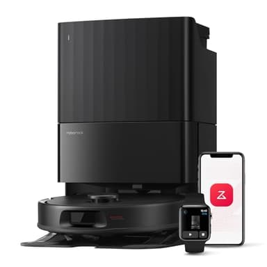 roborock QV 35A Aspirateur Robot Laveur, 8000Pa HyperForce, Station Multifonctionnelle, Serpillière Rotative 200 TR/Min & Relevable 10mm, Anti-enchevêtrement, Évitement d'obstacles, Cartographie, APP