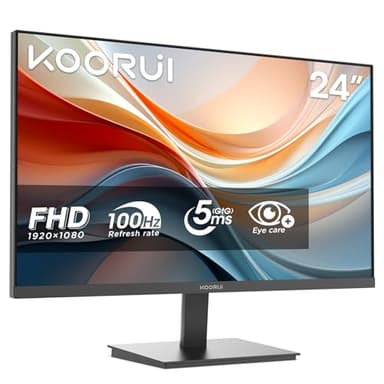 KOORUI E2412F 24 Pouces Ecran PC, FHD 1920 x 1080 100Hz Moniteur HDMI 1.4, Eye Care, inclinable de -5° à 15°, VESA 100 x 100mm