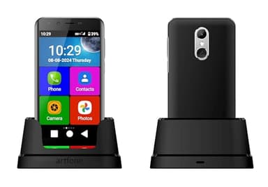 Téléphone Portable pour Personnes âgées 4G, Smartphone Artfone Smart_500, Senior, Bouton SOS, Grandes icônes, Base de Charge, Mode Simple, Volume élevé, Batterie 2550 mAh (SMART-500-2025-4G)